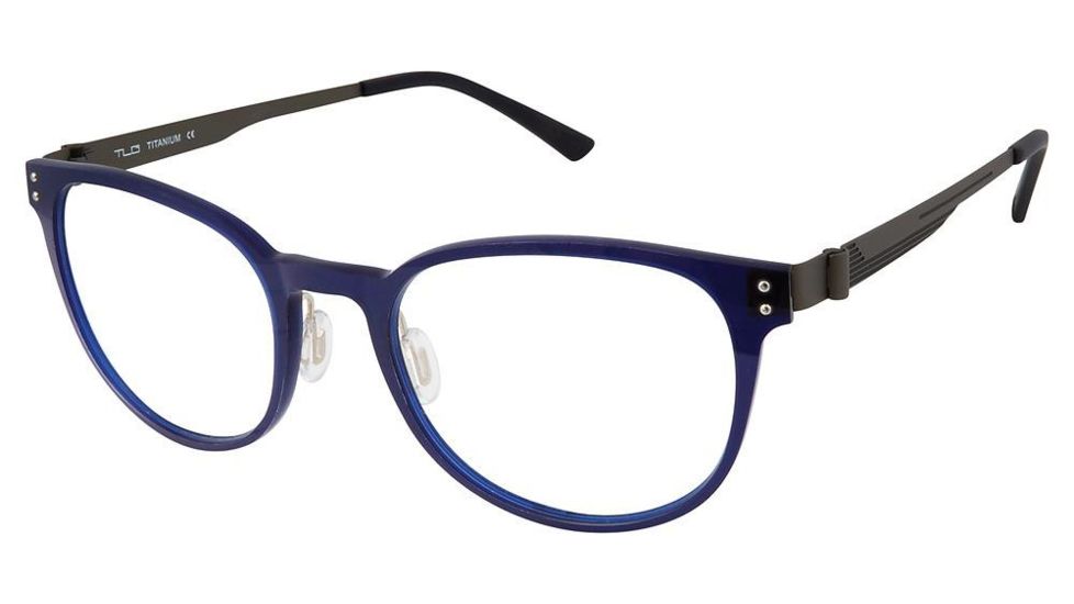 TLG NU031 Progressive Prescription Eyeglasses - Frame TRANSLUCENT NVY, Size 52/19mm LYNU03103