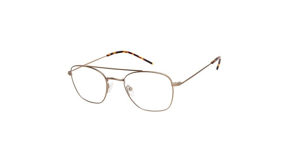 TLG NU036 Progressive Prescription Eyeglasses - Frame BRUSHED GOLD, Size 51/21mm LYNU03601
