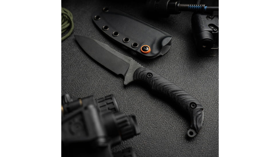 Toor Knives Apnea Fixed Blade Knife, 4.25in, CPM Cru-Wear, Drop Point, G10 Handle, Havoc Black, Black, Apnea - Havoc Black