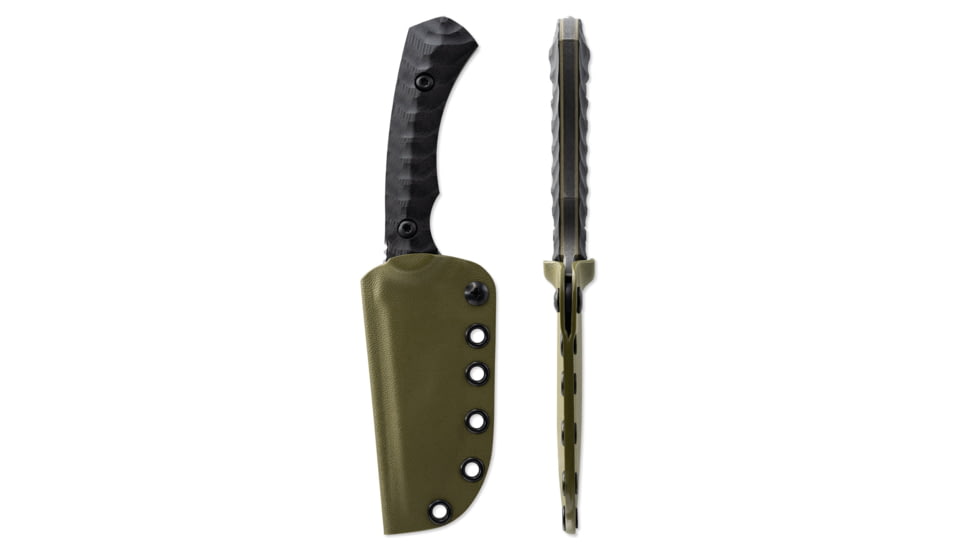 Toor Knives Brauler Fixed Blade Knife, 4in, CPM Cruwear Steel, G10 Handle, Bomber Black, Black Tru Hide, Brauler - Bomber Black