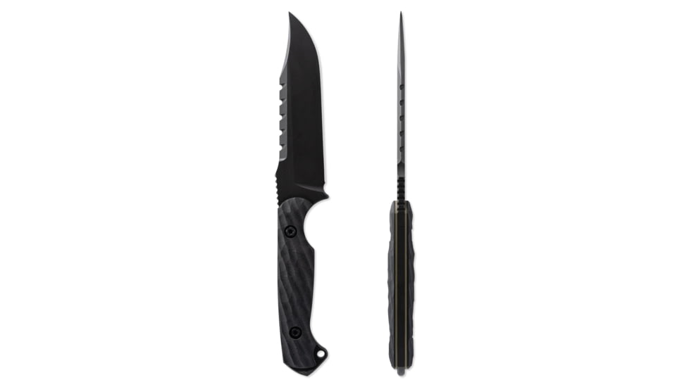 Toor Knives Crewman Fixed Blade Knife, 4.5in, CPM Cruwear Steel, G10 Handle, Bomber Black, Army Green, The Crewman - Bomber Black