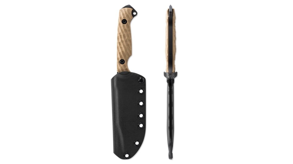 Toor Knives Crewman Fixed Blade Knife, 4.5in, CPM Cruwear Steel, G10 Handle, Omaha Tan, Storm Grey, The Crewman - Omaha Tan
