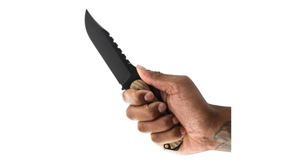 Toor Knives Crewman Fixed Blade Knife, 4.5in, CPM Cruwear Steel, G10 Handle, Omaha Tan, Storm Grey, The Crewman - Omaha Tan