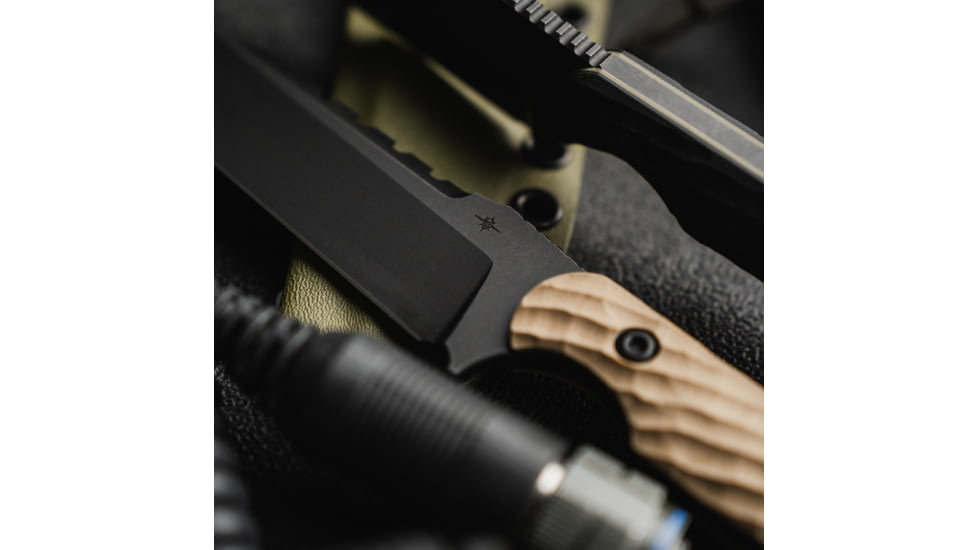 Toor Knives Crewman Fixed Blade Knife, 4.5in, CPM Cruwear Steel, G10 Handle, Omaha Tan, Storm Grey, The Crewman - Omaha Tan