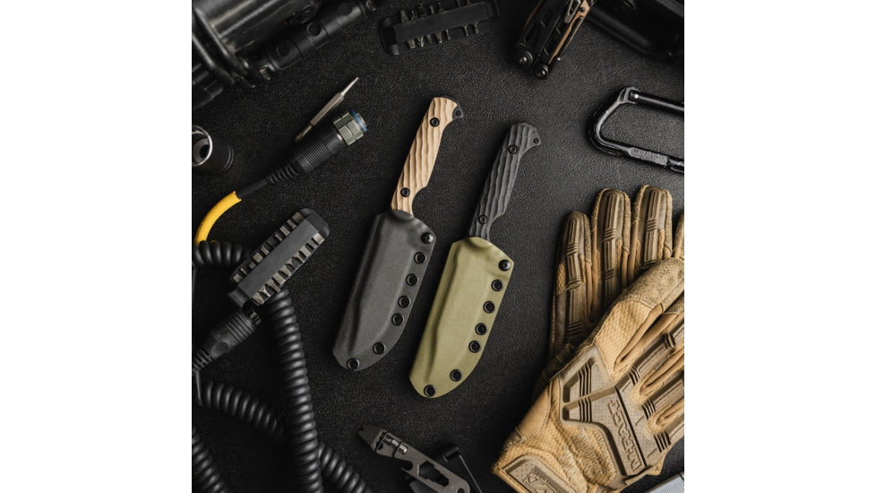 Toor Knives Crewman Fixed Blade Knife, 4.5in, CPM Cruwear Steel, G10 Handle, Omaha Tan, Storm Grey, The Crewman - Omaha Tan