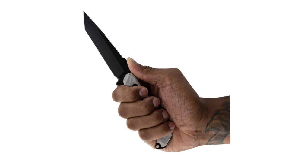 Toor Knives Darter T Fixed Knife, 4.25in, M4 Steel, G10 Handle, Disruptive Grey, Black Tru Hide, Darter T - Disruptive Grey