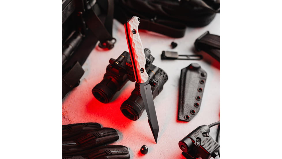 Toor Knives Darter T Fixed Knife, 4.25in, M4 Steel, G10 Handle, Disruptive Grey, Black Tru Hide, Darter T - Disruptive Grey