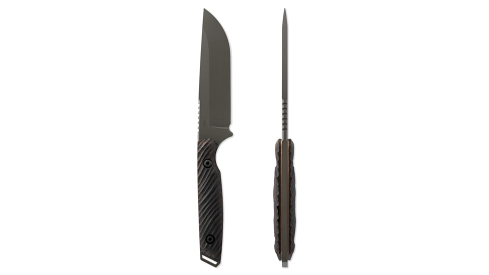 Toor Knives Field 2.0 Fixed Blade Knife, 4.5in, Steel CPM 154, Walnut Dynamic Fluting, Spanish Moss, Field 2.0-Spanish Moss