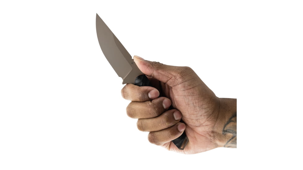 Toor Knives Field 3.0 Fixed Blade Knife, 3.625in, CPM 3V Steel, Drop Point, Ebony, Canyon Drab, Black Tru Hide, Field 3.0 - Canyon Drab
