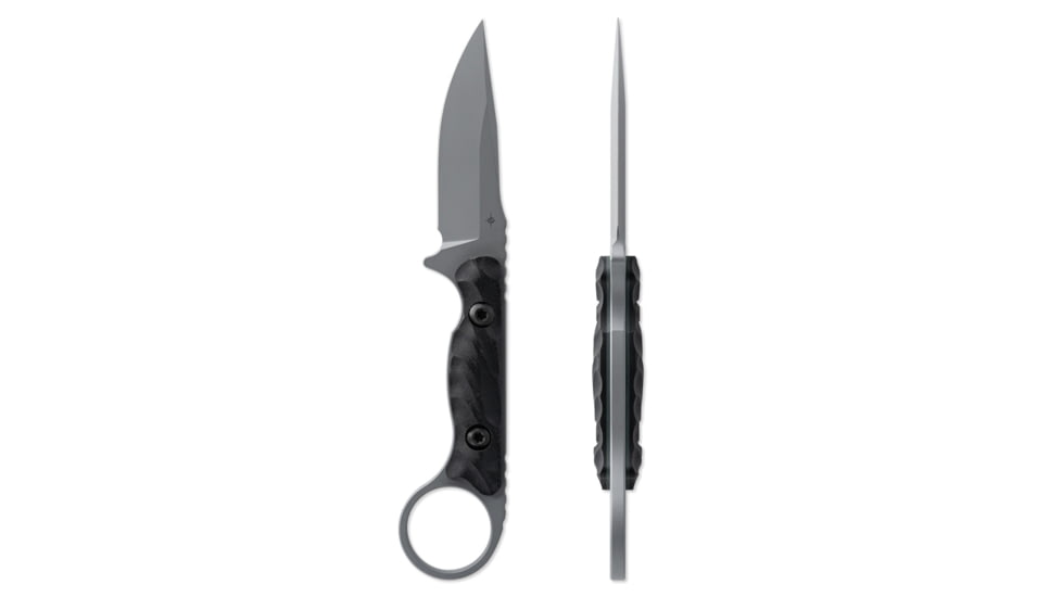 Toor Knives Jank Shank S Fixed Blade Knife, 3in, CPM M4 Steel, G10 Handle, Phantom Grey, Black Hydro Static, Jnk Shnk S - Phntm Gr
