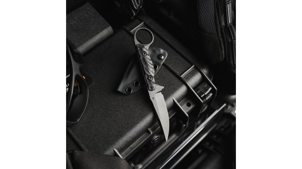 Toor Knives Jank Shank S Fixed Blade Knife, 3in, CPM M4 Steel, G10 Handle, Phantom Grey, Black Hydro Static, Jnk Shnk S - Phntm Gr