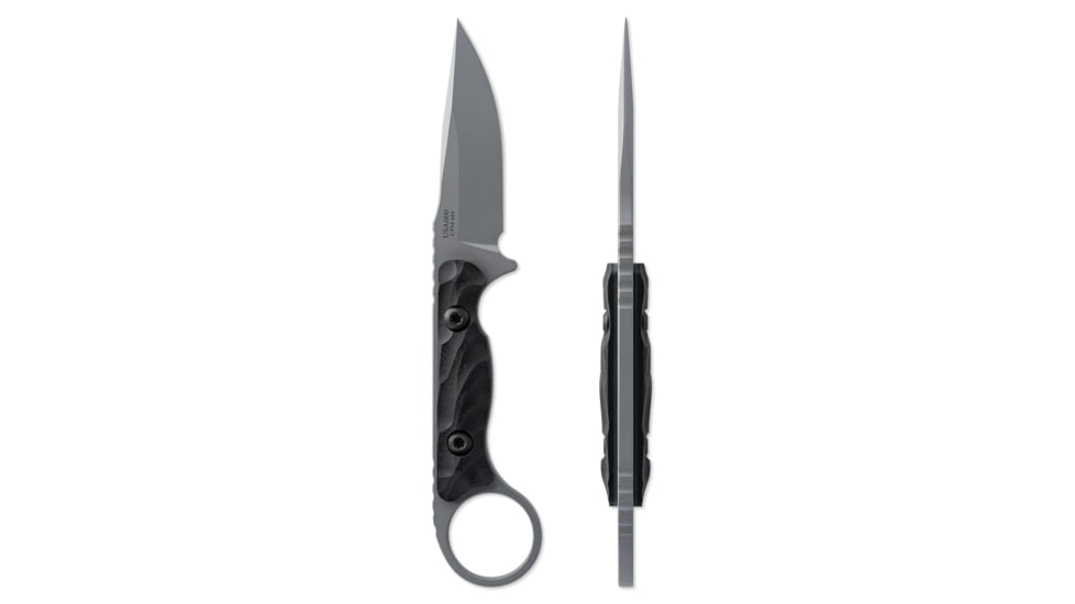 Toor Knives Jank Shank S Fixed Blade Knife, 3in, CPM M4 Steel, G10 Handle, Phantom Grey, Black Hydro Static, Jnk Shnk S - Phntm Gr