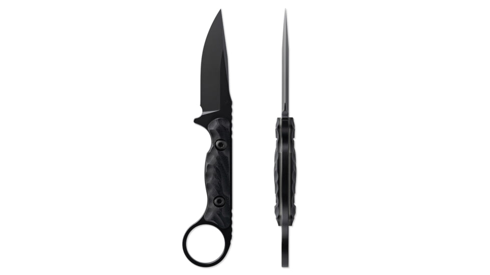 Toor Knives Jank Shank S Fixed Blade Knife, 3in, CPM M4 Steel, G10 Handle, SoCom Black, Black Hydro Static, Jank Shank S - SoCom Black