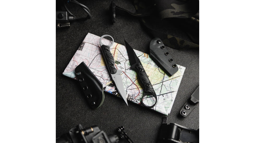 Toor Knives Jank Shank W Fixed Blade Knife, 3in, CPM M4 Steel, G10 Handle, Phantom Grey, Black Hydro Static, Jnk Shnk W - Phntm Gr