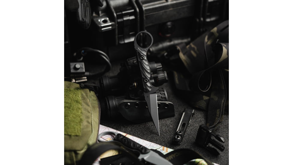 Toor Knives Jank Shank W Fixed Blade Knife, 3in, CPM M4 Steel, G10 Handle, SoCom Black, Black Hydro Static, Jank Shank W - SoCom Black