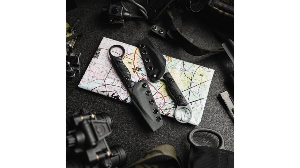 Toor Knives Jank Shank W Fixed Blade Knife, 3in, CPM M4 Steel, G10 Handle, SoCom Black, Black Hydro Static, Jank Shank W - SoCom Black