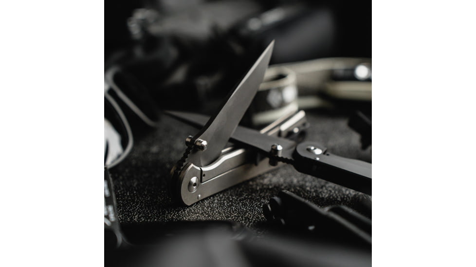 Toor Knives Merchant 2.0 FL35S Folding Knife, 3.75in, Steel CPM S35VN, 6AL-4V Titanium Handle, Stone, Merchant 2.0 S-Stone