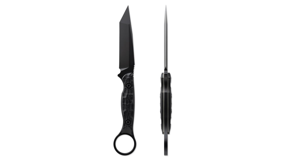Toor Knives Serpent T Fixed Blade Knife, 3.75in, CPM3V Steel, G10 Handle, SoCom Black, Black Hydro Static, Serpent T - SoCom Black