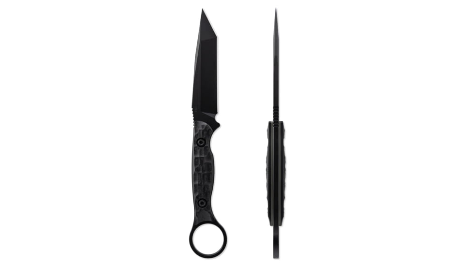 Toor Knives Serpent T Fixed Blade Knife, 3.75in, CPM3V Steel, Tanto, G10 Handle, SoCom Black, Black Hydro Static, Serpent T - SoCom Black