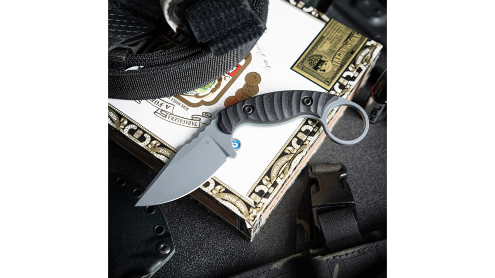 Toor Knives SOF Karsumba S Fixed Blade Knife, 2.5in, CPM M4 Blade, Drop Point Blade, G10, Black, Phantom Grey, Black, Karsumba S- Phantom Grey