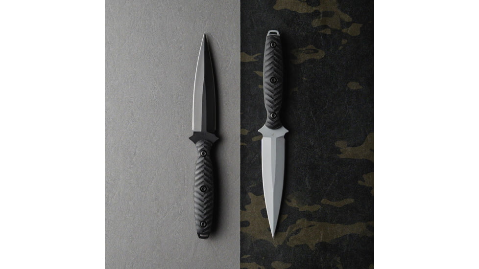 Toor Knives Specter Fixed Blade Knife, 4.75in, CPM M4 Steel, Spear, G10 Handle, Phantom Grey, Black Hydro Static, Specter - Phantom Grey