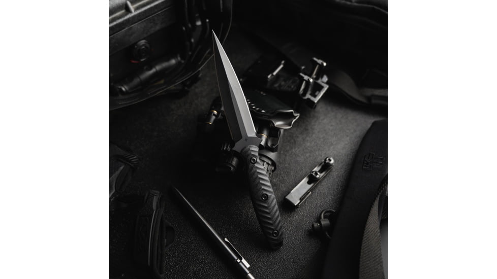 Toor Knives Specter Fixed Blade Knife, 4.75in, CPM M4 Steel, Spear, G10 Handle, SoCom Black, Black Hydro Static, Specter - SoCom Black