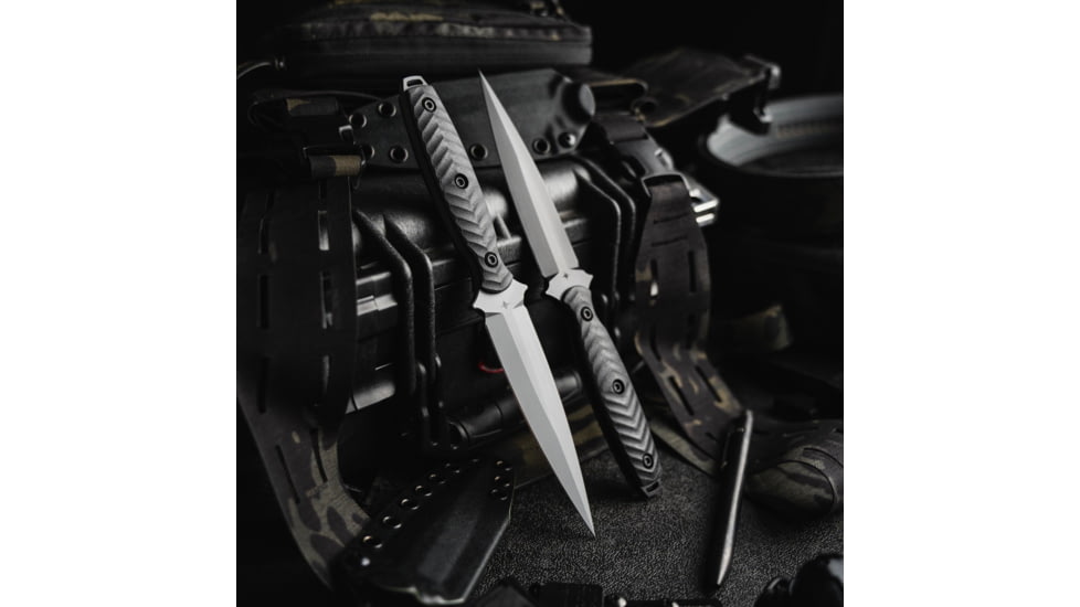 Toor Knives Specter Fixed Blade Knife, 4.75in, CPM M4 Steel, G10 Handle, SoCom Black, Black Hydro Static, Specter - SoCom Black
