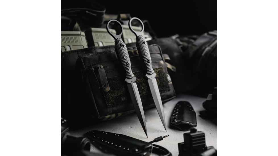 Toor Knives Specter R Fixed Blade Knife, 4.25in, CPM M4 Steel, G10 Handle, SoCom Black, Black Hydro Static, Specter R - SoCom Black