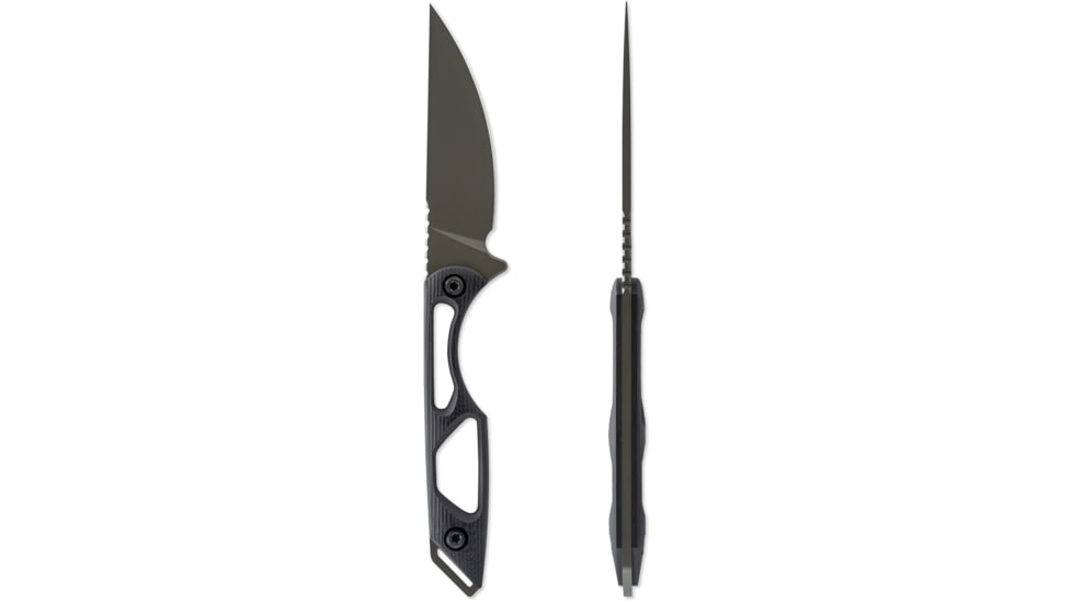 Toor Knives Willow Fixed Blade Knife, 3.75in, CPM 3V Steel, Black, G10, Spanish Moss, Willow - Spanish Moss