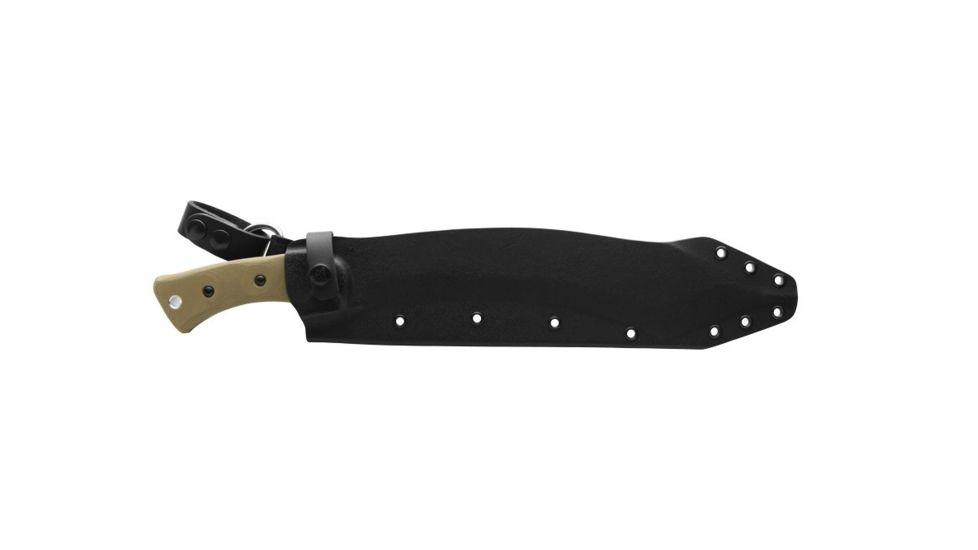TOPS Knives A-Klub Fixed Blade Knife, 12.38in, 1095 RC 56-58 Steel, Green Canvas Micarta Handle, AKLB-02