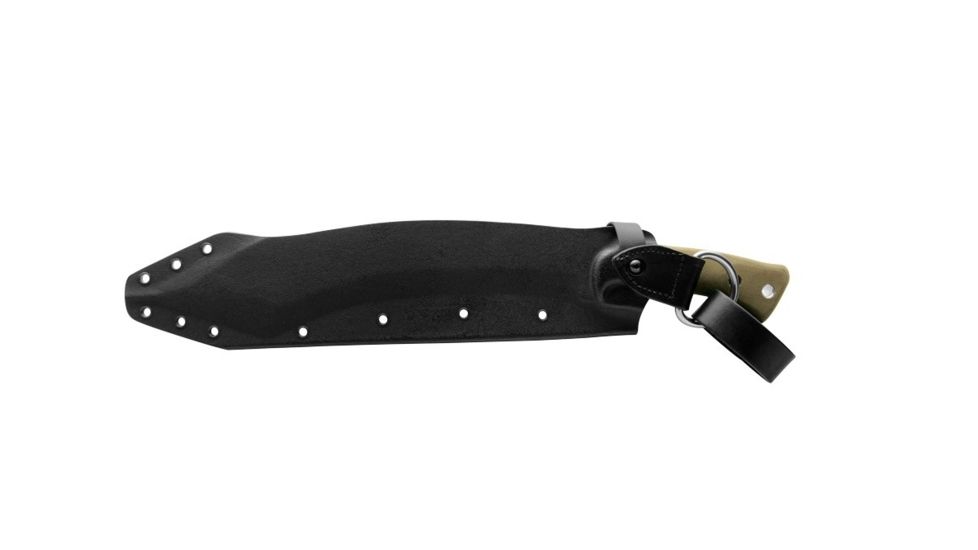 TOPS Knives A-Klub Fixed Blade Knife, 12.38in, 1095 RC 56-58 Steel, Green Canvas Micarta Handle, AKLB-02