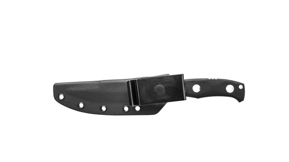Tops Knives Al Mar Mini Sere Operator, Fixed Blade Knif, 4 in, Tumble Blade Finish, 154cm RC 58-60 Cryo Treated Steel, Black G10 Handle, AMAR-01