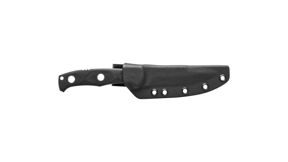 Tops Knives Al Mar Mini Sere Operator, Fixed Blade Knif, 4 in, Tumble Blade Finish, 154cm RC 58-60 Cryo Treated Steel, Black G10 Handle, AMAR-01