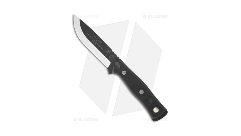 TOPS Knives BOB Brothers of Bushcraft Fieldcraft Fixed Blade Knife, 4.625in, 1095, Drop Point Blade, G10 Black Handle, Steel/Black, 9.875in, BHQ-18587