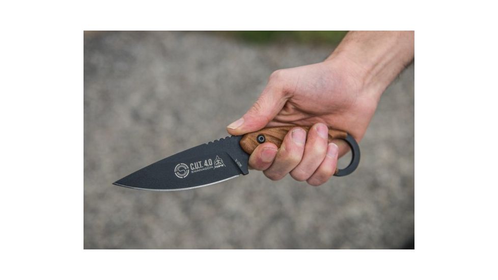 Tops Knives C.U.T 4.0 Fixed Blade Knife, Brown, 4.25in, CUT-40