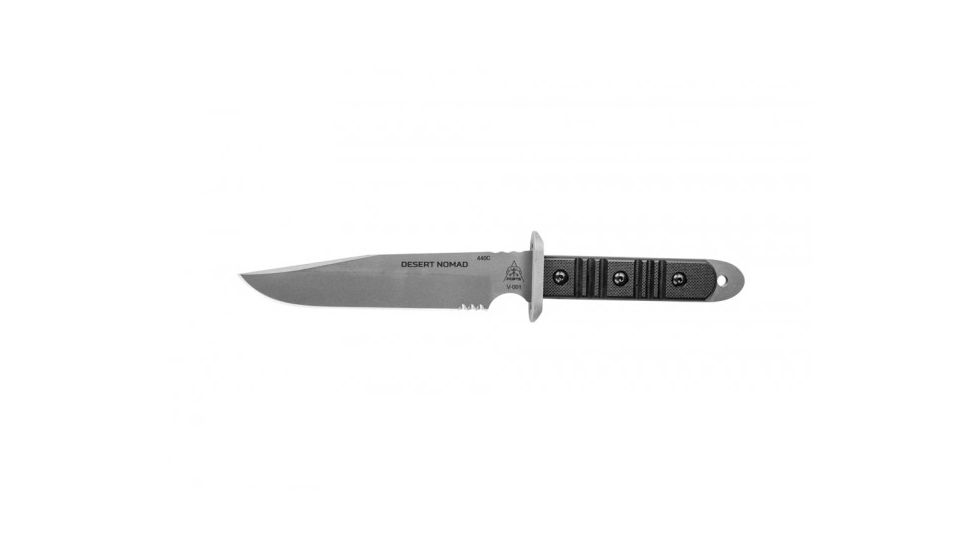 Tops Knives Desert Nomad Fixed Blade Knife, w/G10 handle, Black, 6.5in, DMAD-01