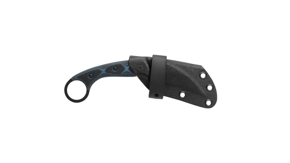 TOPS Knives Devil's Claw 2 Fixed Blade Knife, 3.13in, 1095 Carbon Steel Blade, Blue/Black G10 Handle, DEVCL-02