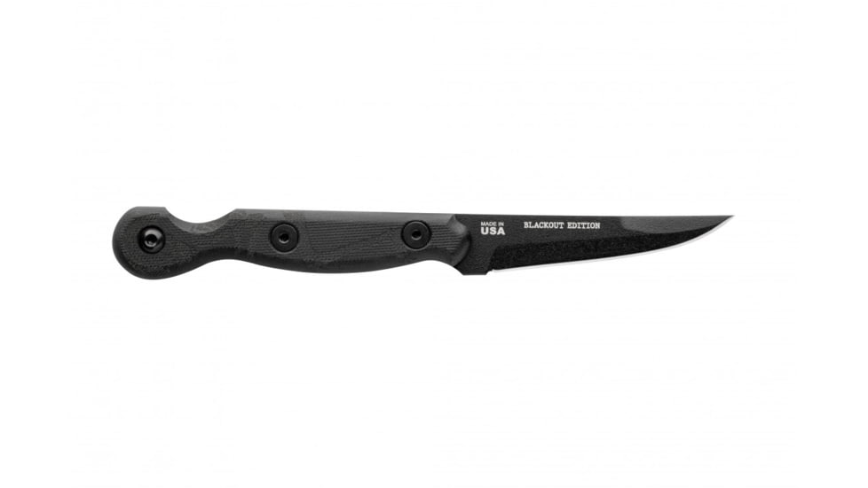 TOPS Knives El Pionero Blackout Edition Fixed Blade Knife, 3.38in, 1095 Steel, Spear Point, Black G10 Handle, ELPO-03