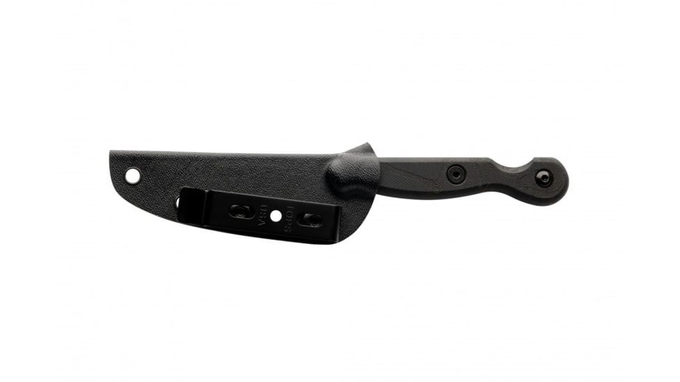 TOPS Knives El Pionero Blackout Edition Fixed Blade Knife, 3.38in, 1095 Steel, Spear Point, Black G10 Handle, ELPO-03