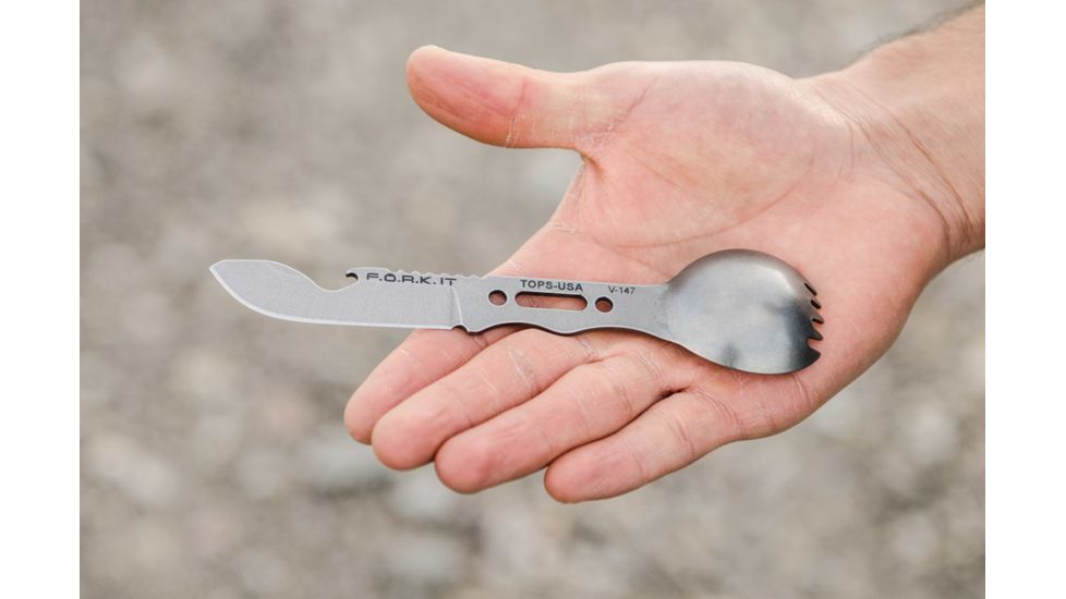 Tops Knives F.O.R.K. IT Multi Tool, Silver, 2.63in, FORK-01