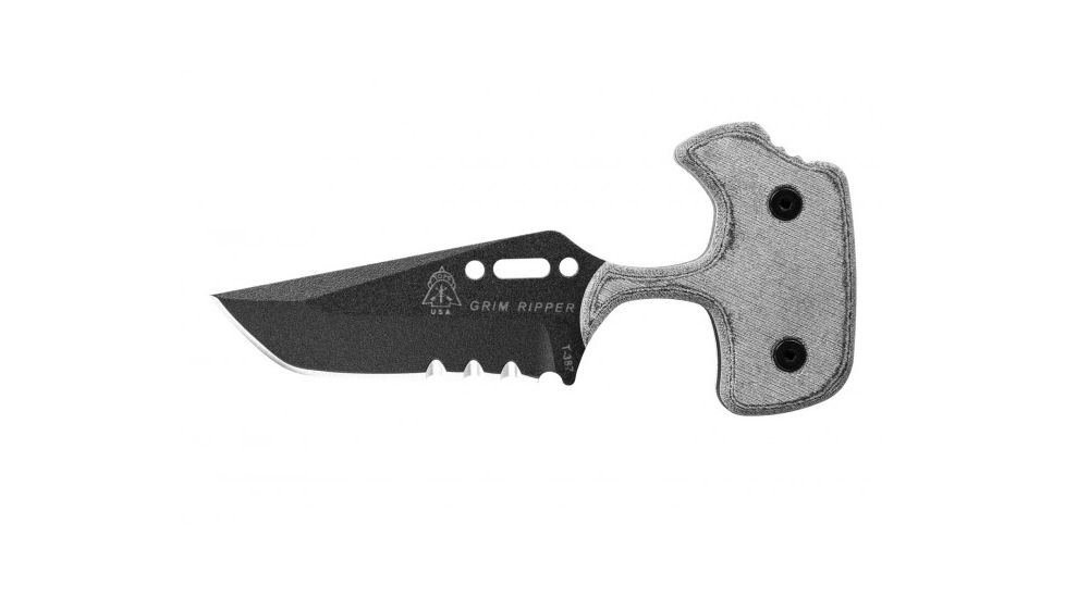 Tops Knives Grim Ripper Fixed Blade Knife, Gray, 3.75in, GRPR-01