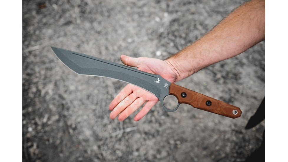 TOPS Knives Lilith 14 in Fixed Blade Knife, Steel, Tan Canvas Micarta, Black Kydex, LTH-01