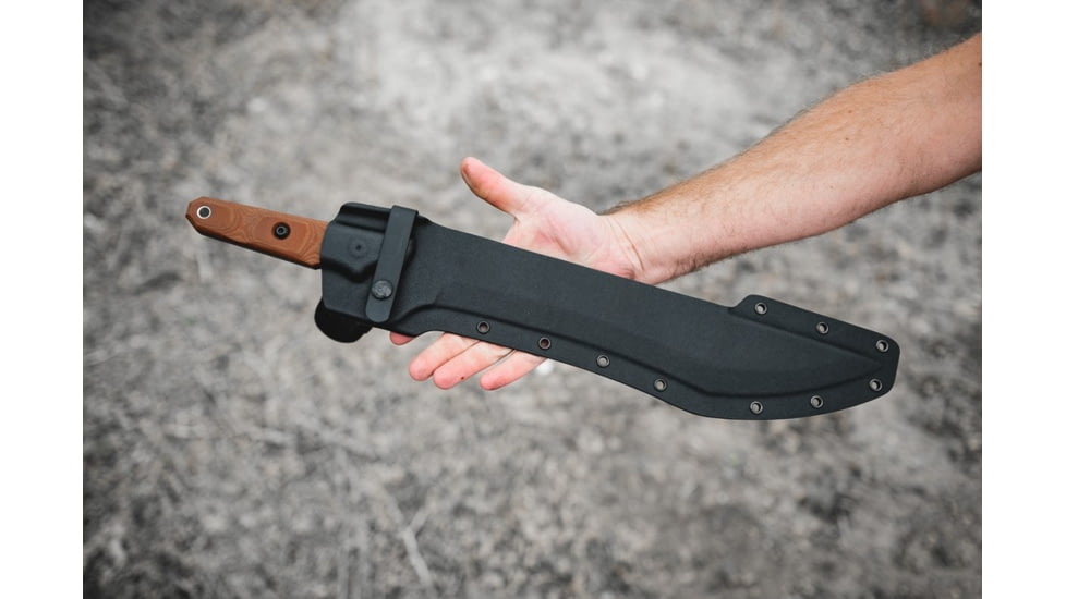 TOPS Knives Lilith 14 in Fixed Blade Knife, Steel, Tan Canvas Micarta, Black Kydex, LTH-01