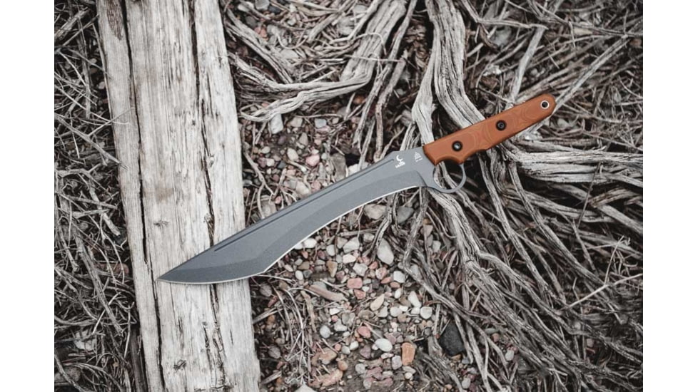 TOPS Knives Lilith 14 in Fixed Blade Knife, Steel, Tan Canvas Micarta, Black Kydex, LTH-01