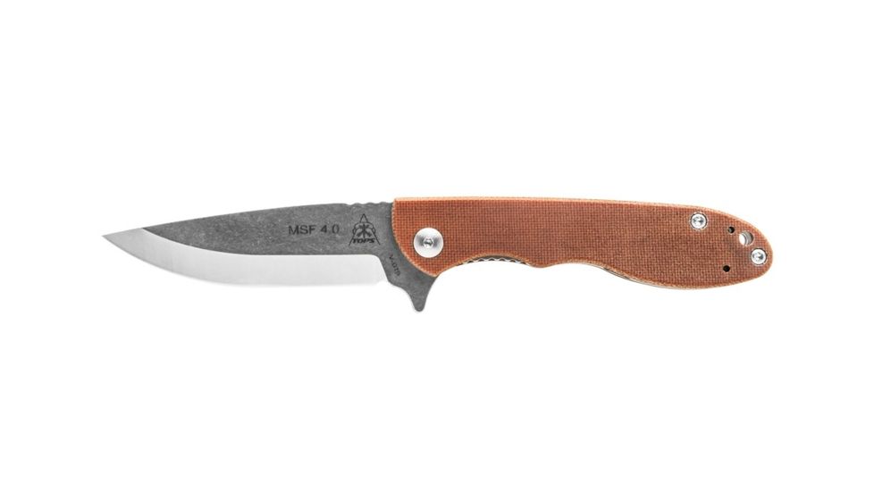 Tops Knives Mini Scandi Folder Knife 4.0, Tan MSF-4.0