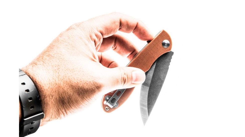Tops Knives Mini Scandi Folder Knife 4.0, Tan MSF-4.0
