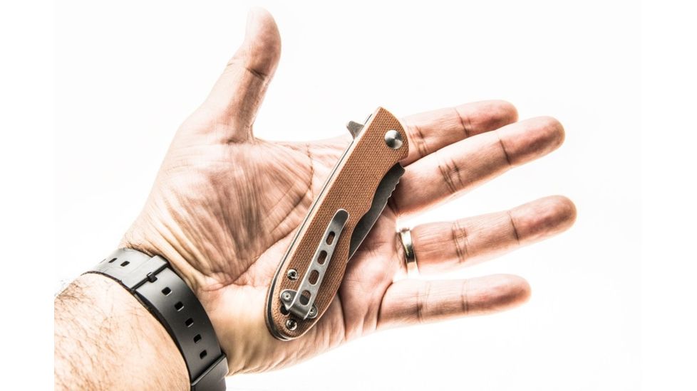 Tops Knives Mini Scandi Folder Knife 4.0, Tan MSF-4.0