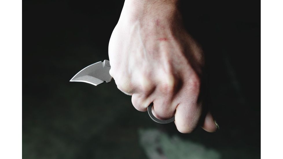 TOPS Knives Quickie Fixed Blade Knife, 1.63in, 1095 RC 56-58 Steel, Karambit QCK-01