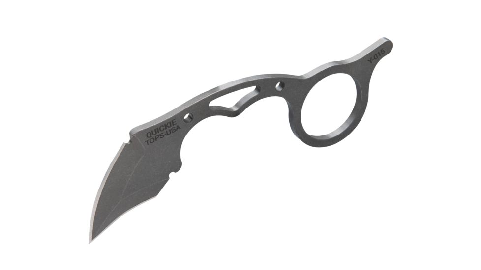 TOPS Knives Quickie Fixed Blade Knife, 1.63in, 1095 RC 56-58 Steel, Karambit, QCK-01