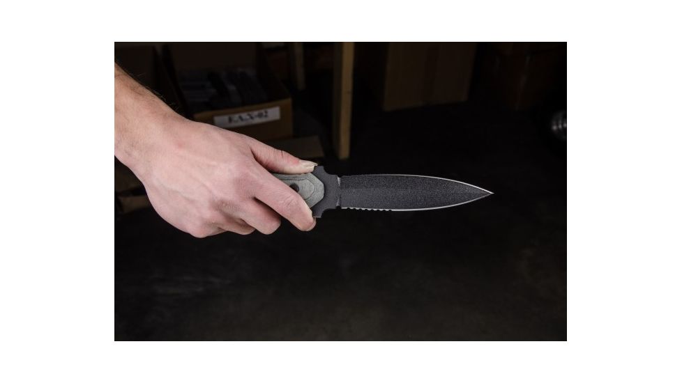 Tops Knives Rangers Edge Fixed Blade Knife, Black, 5.5in, RE3010